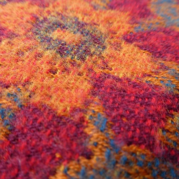 SOLD Vintage Georgiou Made in France Floral Scarf Shawl Cover Up Fringe 72x21 - Picture 3 of 6